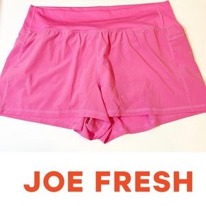 Joe Fresh Bubble Gum Pink Active Shorts Polyester Spandex Lined Size XL